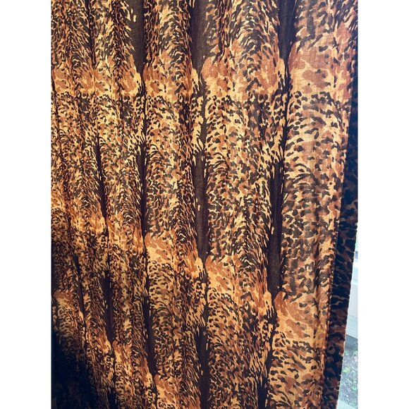Vintage 80s curtain, brown, leopard / tiger print, faux suede animal print panel - Picture 1 of 9